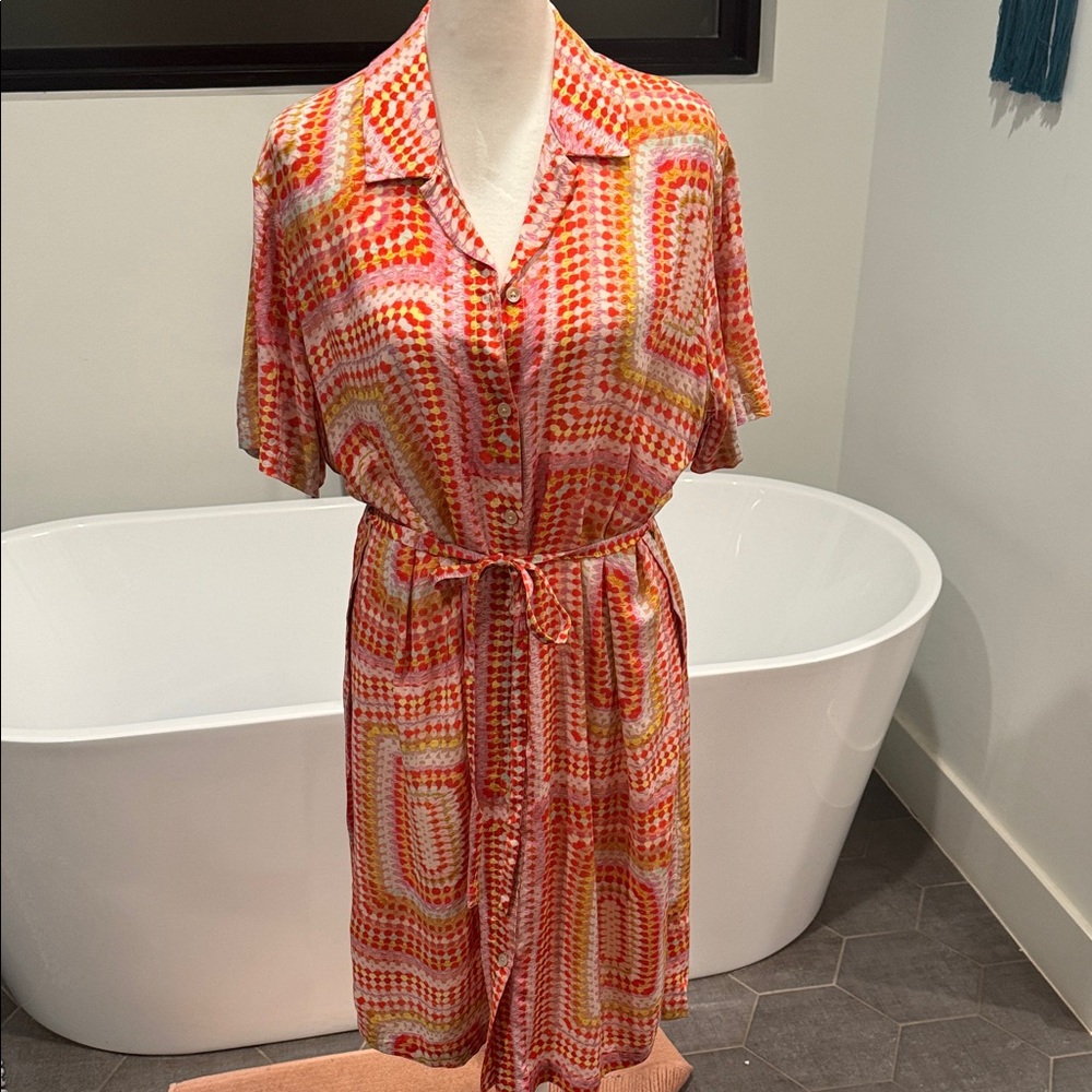 NWT AllSaints Multicolor Floral-Spot Shirt Dress